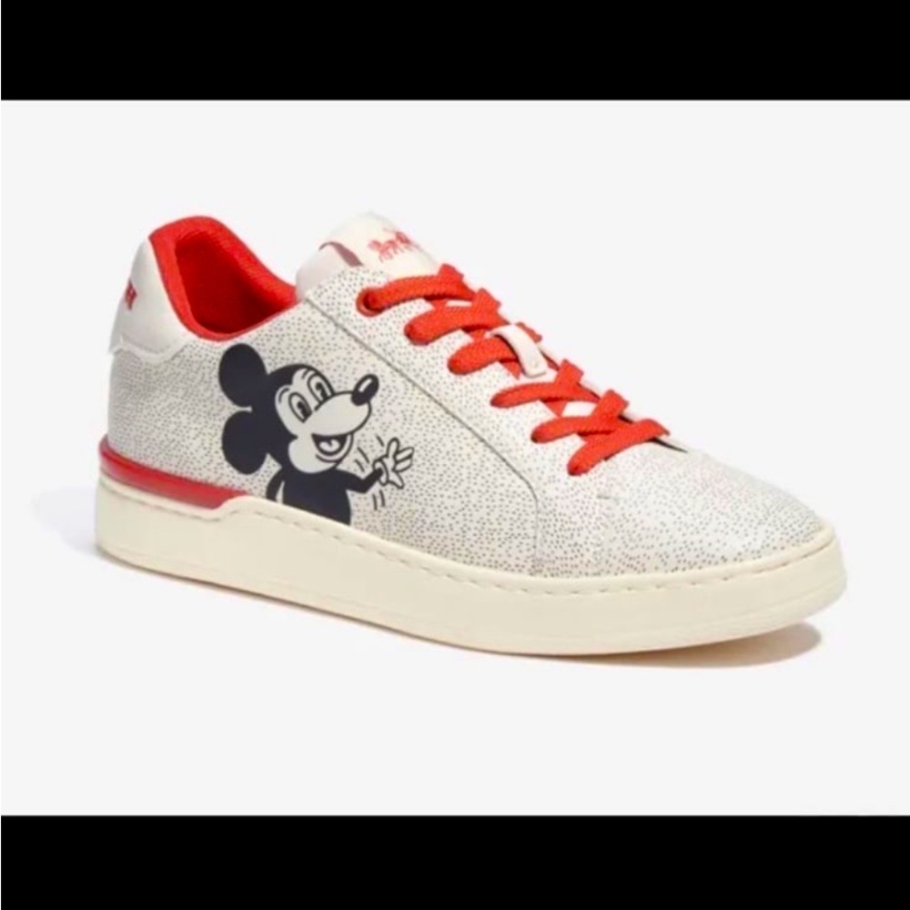 Coach DISNEY MICKEY MOUSE X KEITH HARING CLIP LOW TOP SNEAKER Sz8